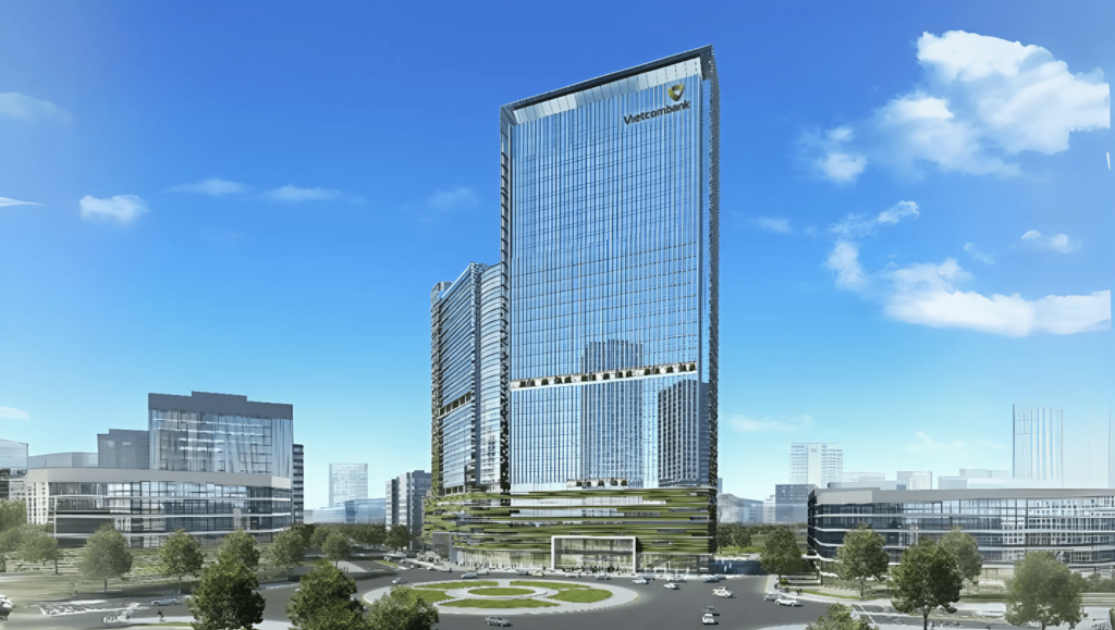 Trụ sở chính của ngân hàng Vietcombank tọa lạc tại thủ đô Hà Nội